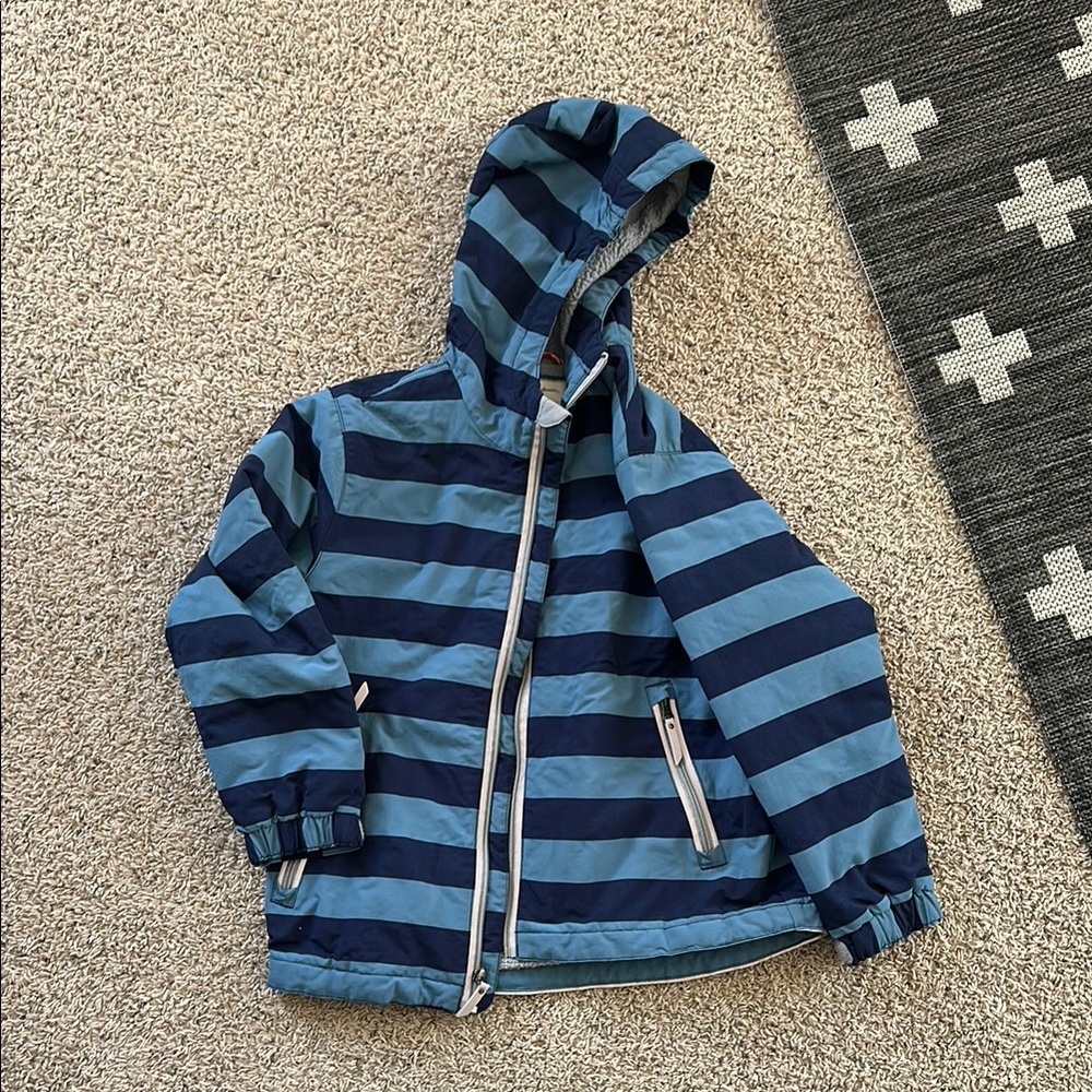 Hanna Andersson Striped Blue Hooded Jacket